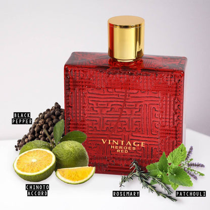 MYS Wholesale Inc - Vintage Heroes Red Spray Cologne Eau De Parfum For Men