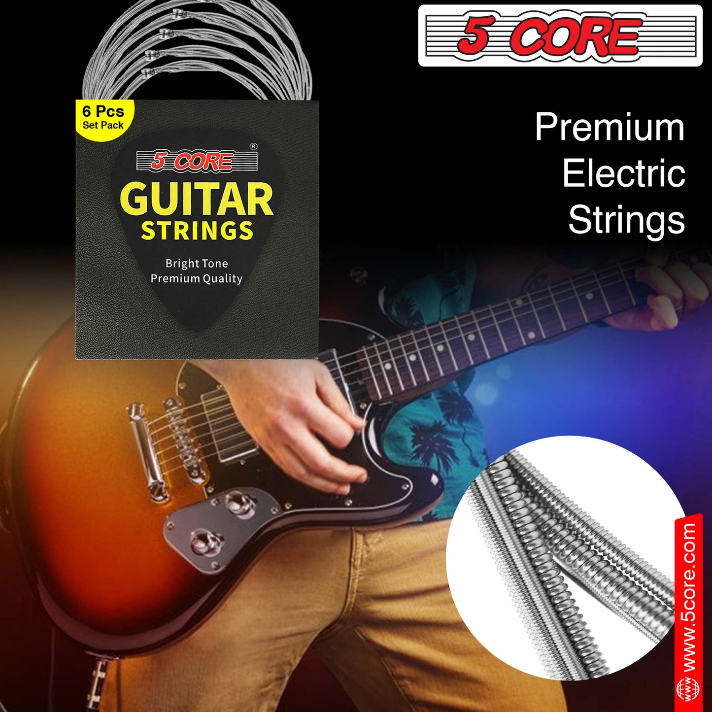 5 Core Inc. - 5Core Electric Guitar Strings Gauge w Deep Bright Tone