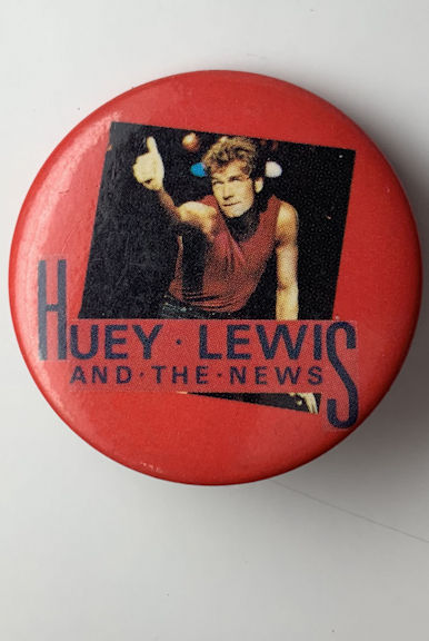 1984 Licensed Huey Lewis and the News Pinback Button from "Button-Up"
