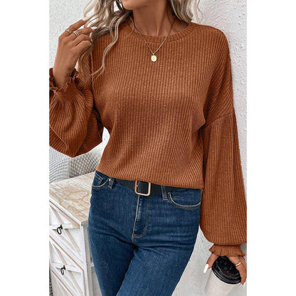 Solid Color Drop-shoulder Long-sleeve T-shirt Casual Loose Bottoming Shirt