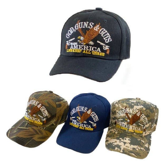 7 Star - God Gun & Guts Made America Hat (Eagle/Guns)