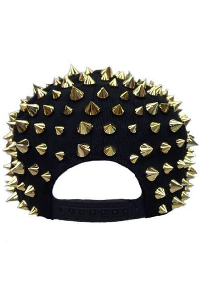 Cap Zone - Punk Rock Heavy Metal Studded Snapback: Black/Gold