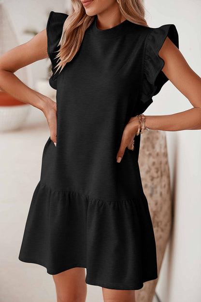 Casual Loose Slim Fit Sleeveless Dress Fashion Ruffles Straight