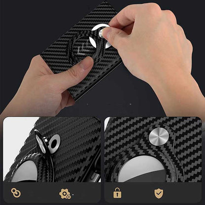 Carbon Fiber Leather Card Holder Black Stripe Multifunctional