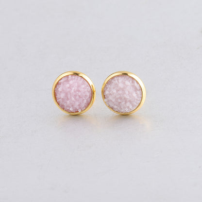 Starry Stainless Steel Water Plated Gold Stud Earrings