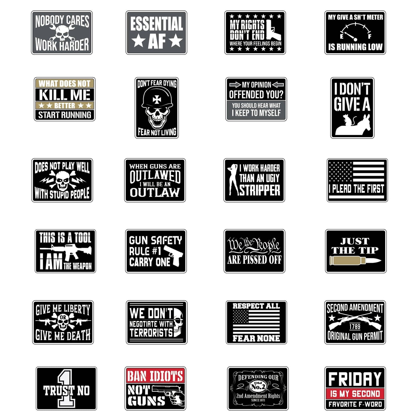 Novelty Closeout - Tac Gear Patriot Theme Enamel Pin Assortment - 24/Pack: Closeout Price