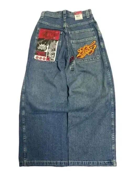 SALINA TRADING INC - Men's Y2K Baggy Jeans Vintage Hip Hop Streetwear: Ocean Blue / XL