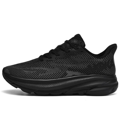 Fashion Lace-up Mesh Sneakers Men Lightweight Shock Absorption Training Shoes Soft-sole Running Sports Shoes