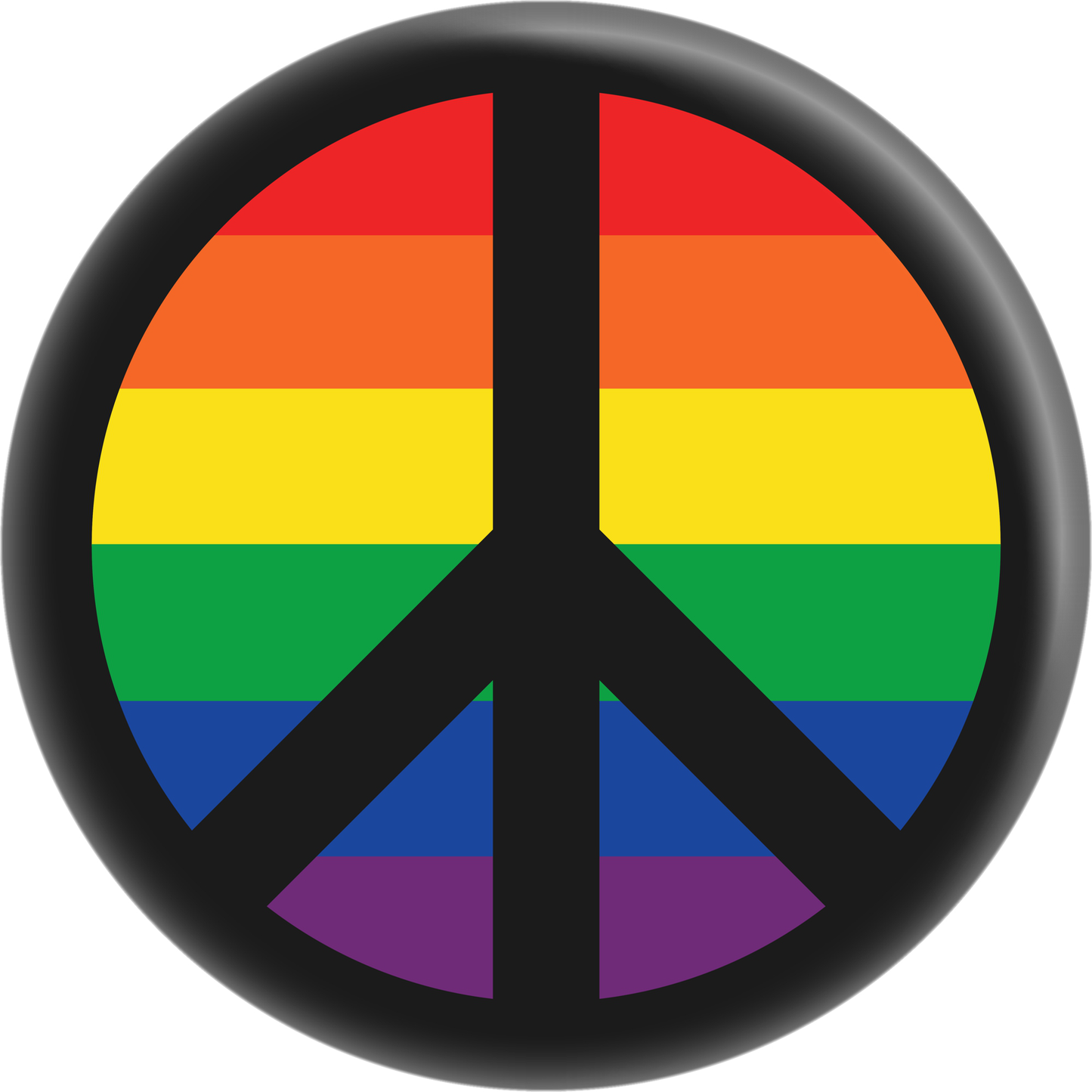 Square Deal Recordings & Supplies - Magnet - Peace Sign - 8 Color Options: Tie Dye Swirl / Black