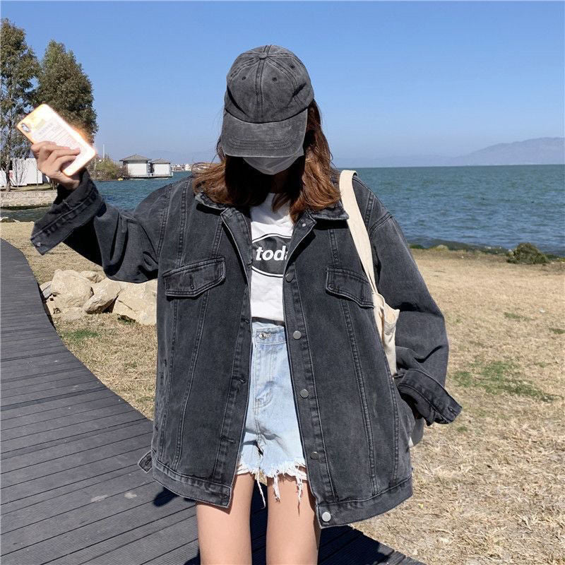 Denim Jacket Loose Korean Style Hong Kong Style Casual Jacket