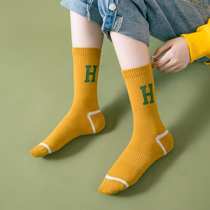 Women's Fashion All-match Outer Wear Letter Tube Socks