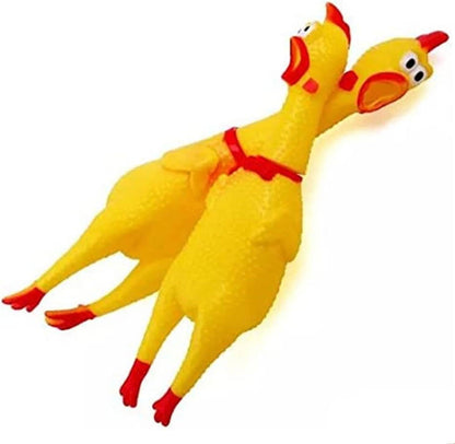 Tsyware - Screaming Chicken Toy Rubber Squawking Chicken Big 12-inch