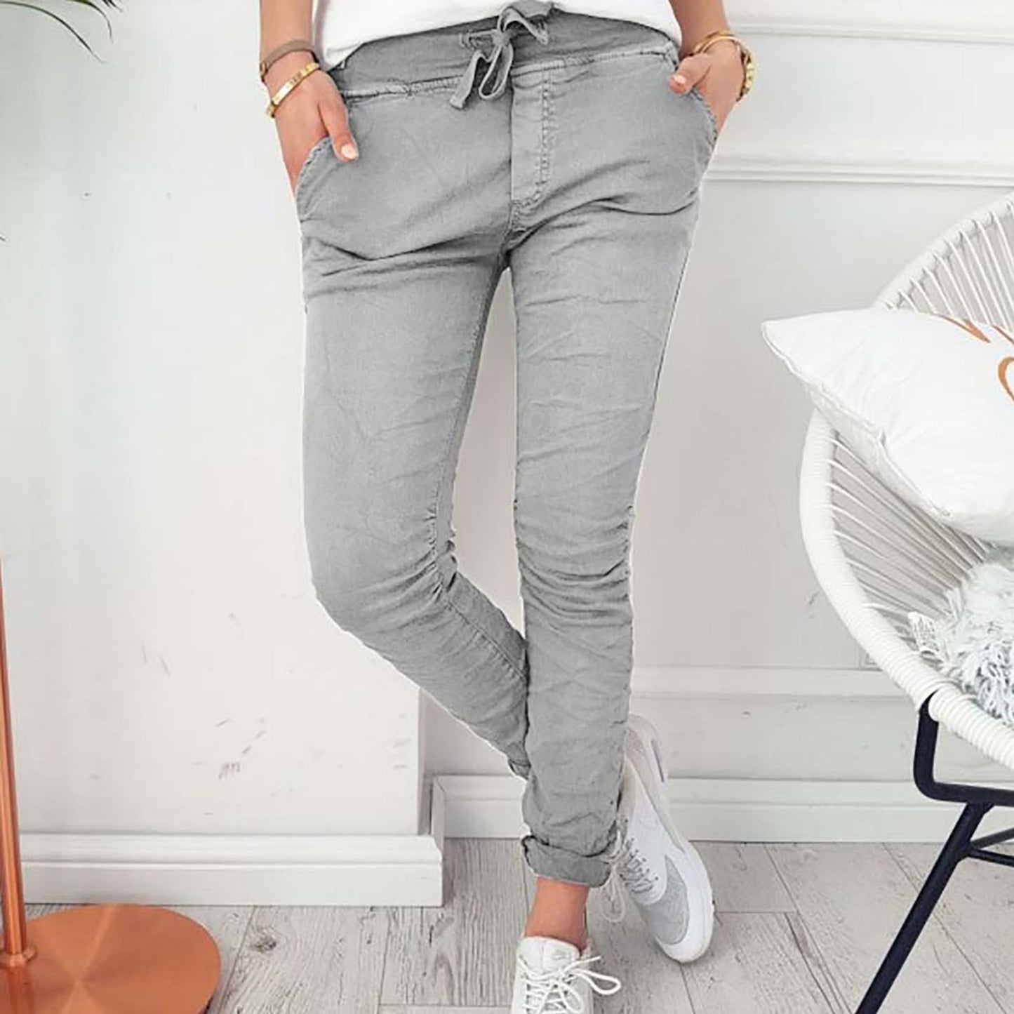 Women's Fashion Casual Slim Fit Skinny Elastic Pants