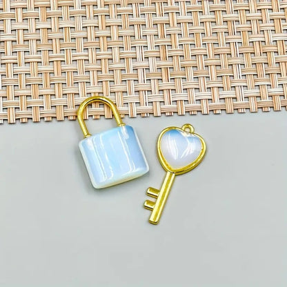 Gold Love Key Heart Lock Pendant Suit