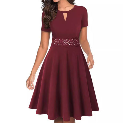 Women's Lace Stitching Elegant Dress