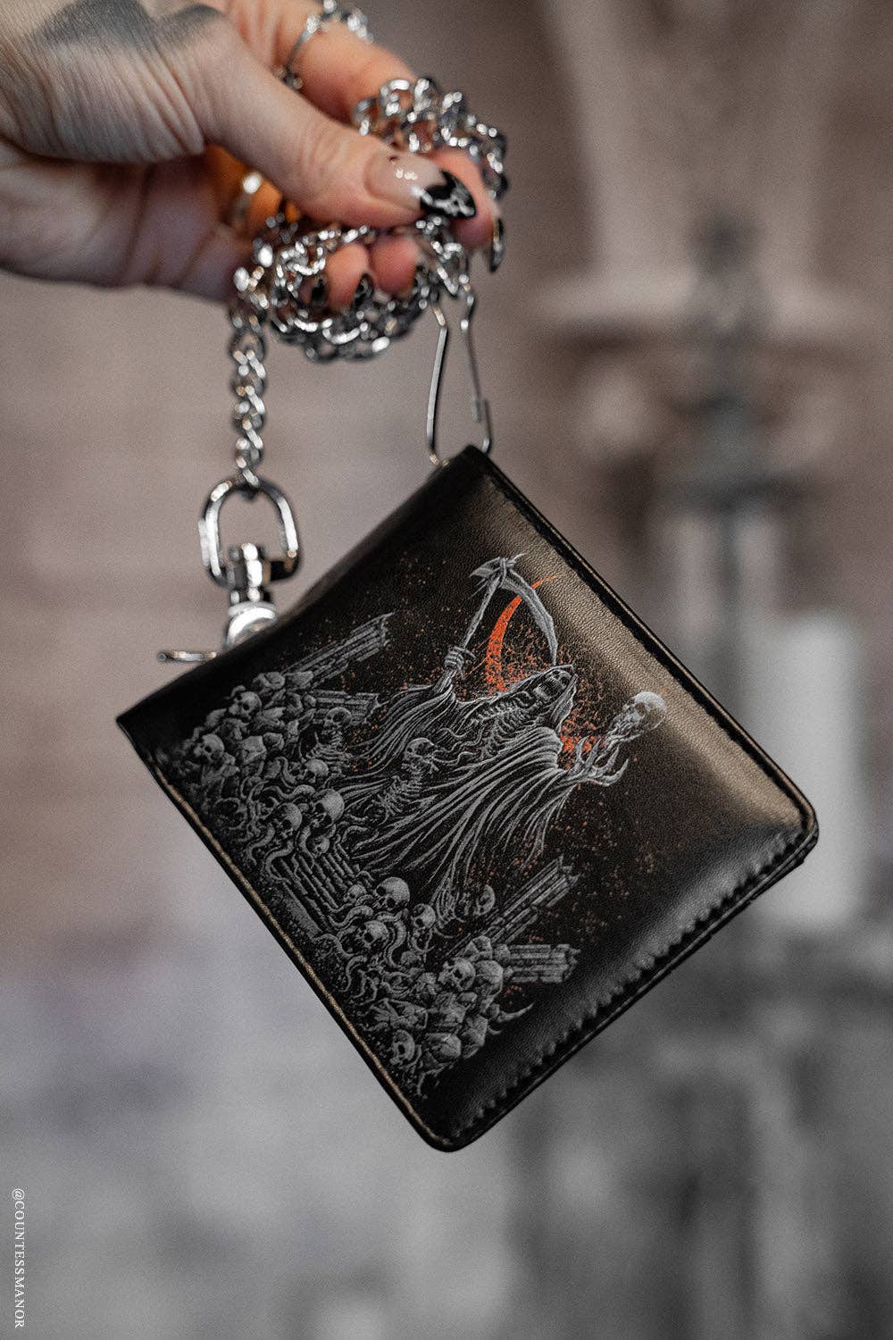 vampirefreaks - Dark Warlock Bifold Wallet w/ Chain