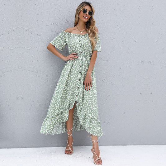 Women's Fashion Irregular Off-shoulder Dress