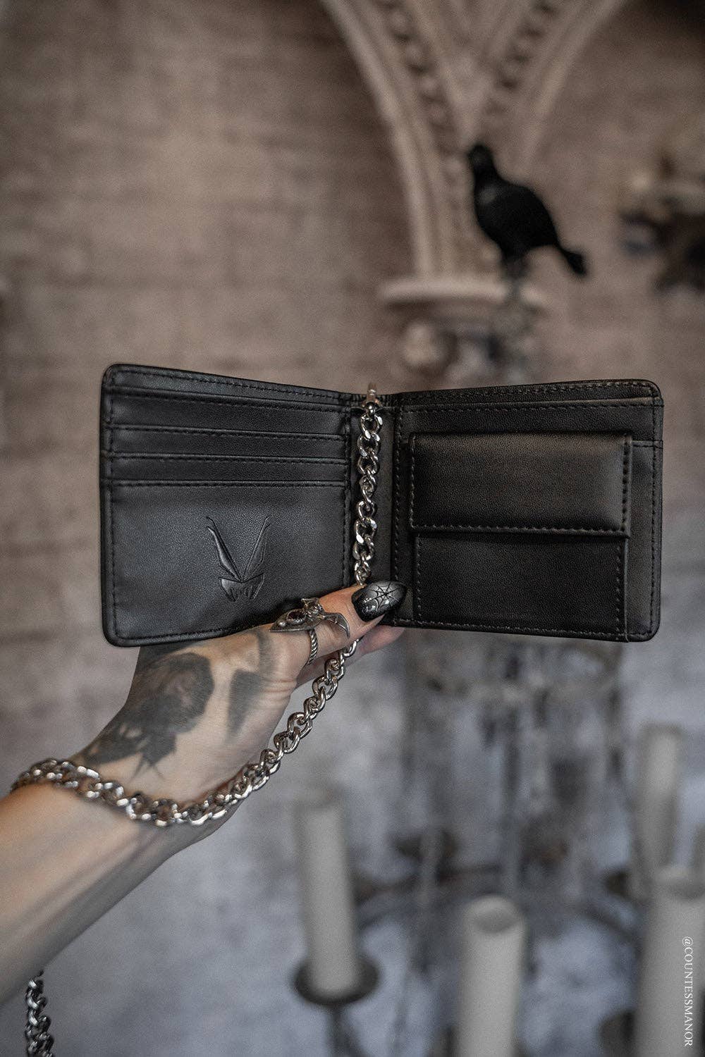 vampirefreaks - Skull Drip Emboss Bifold Wallet w/ Chain
