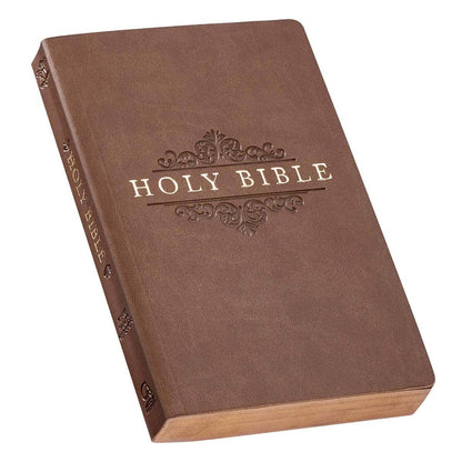 Christian Art Gifts - KJV Bible Gift & Award Faux Leather, Tan