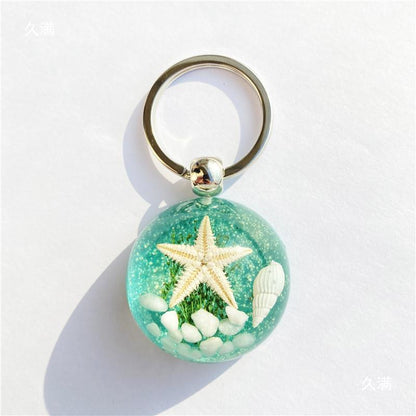 Starfish Amber Keychain Pendant