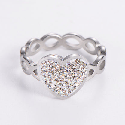 Hollow Infinite Symbol LOVE Heart-shaped Female Ring