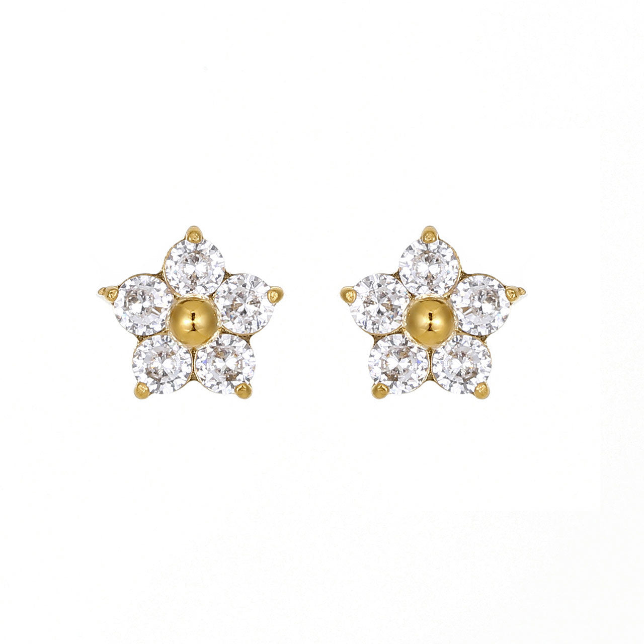 Small And Sweet Diamond Petal Stud Earrings Women