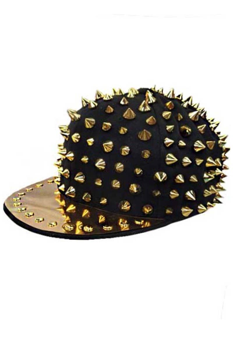 Cap Zone - Punk Rock Heavy Metal Studded Snapback: Black/Gold