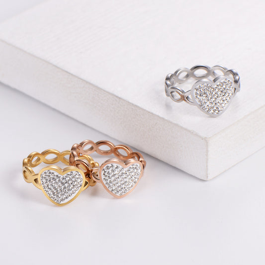 Hollow Infinite Symbol LOVE Heart-shaped Female Ring