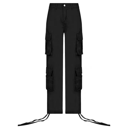 Street Hip-hop Trousers With Pockets Low Waist Overalls Fashion Casual Cargo Pants