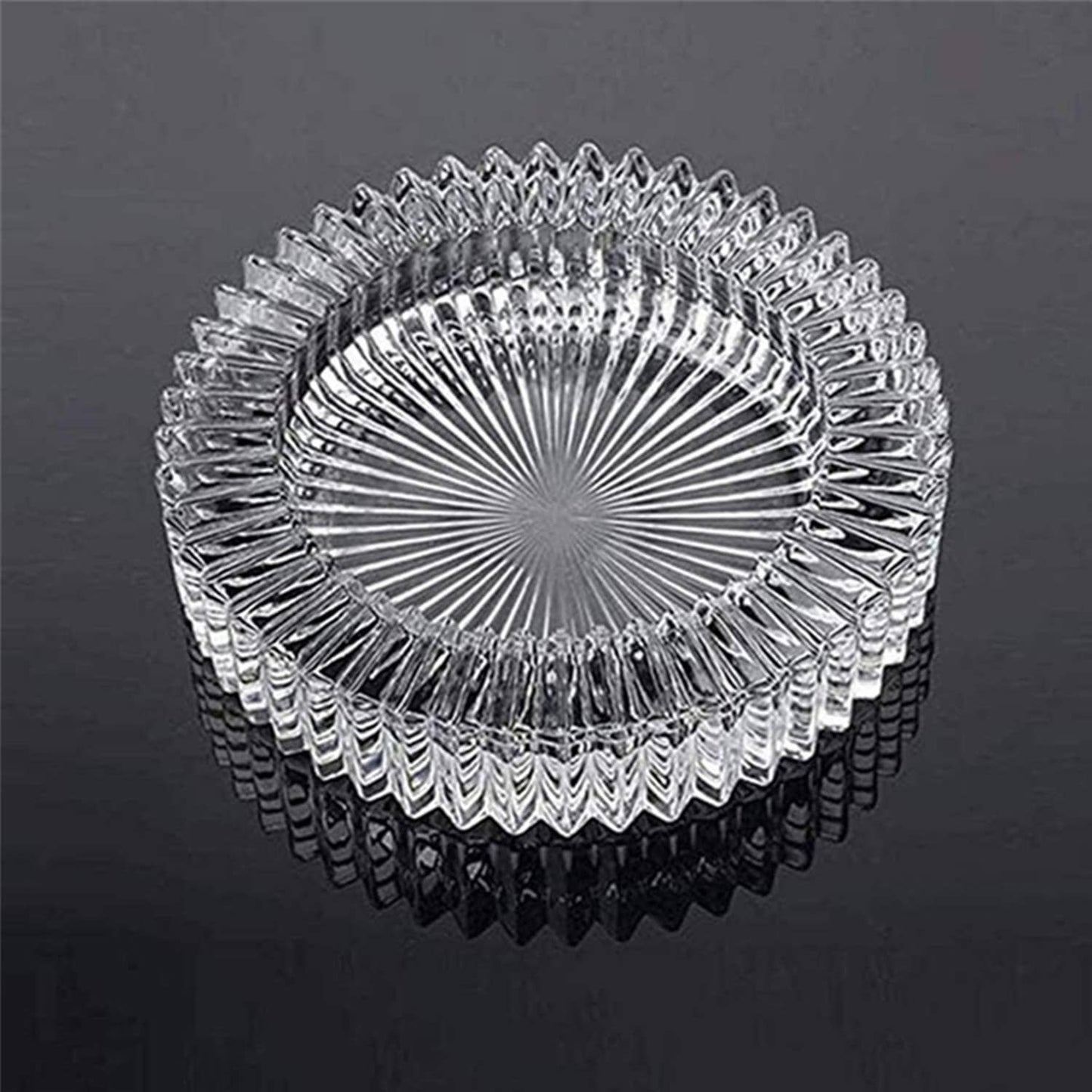 Tsyware - Large 6“ Round Glass Ashtray For Adults, Big Smoking Ashtray