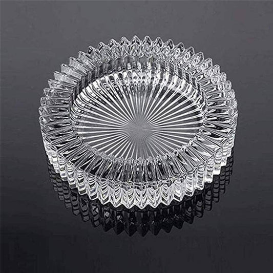 Tsyware - Large 6“ Round Glass Ashtray For Adults, Big Smoking Ashtray