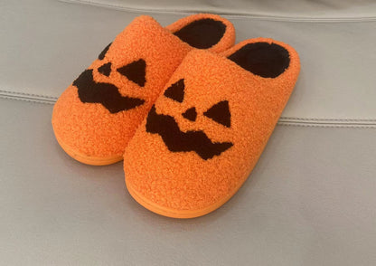 Comfortable Home Pumpkin Warm Winter Cotton Slippers Thick Non-slip Bottom Soft Sole Shoes