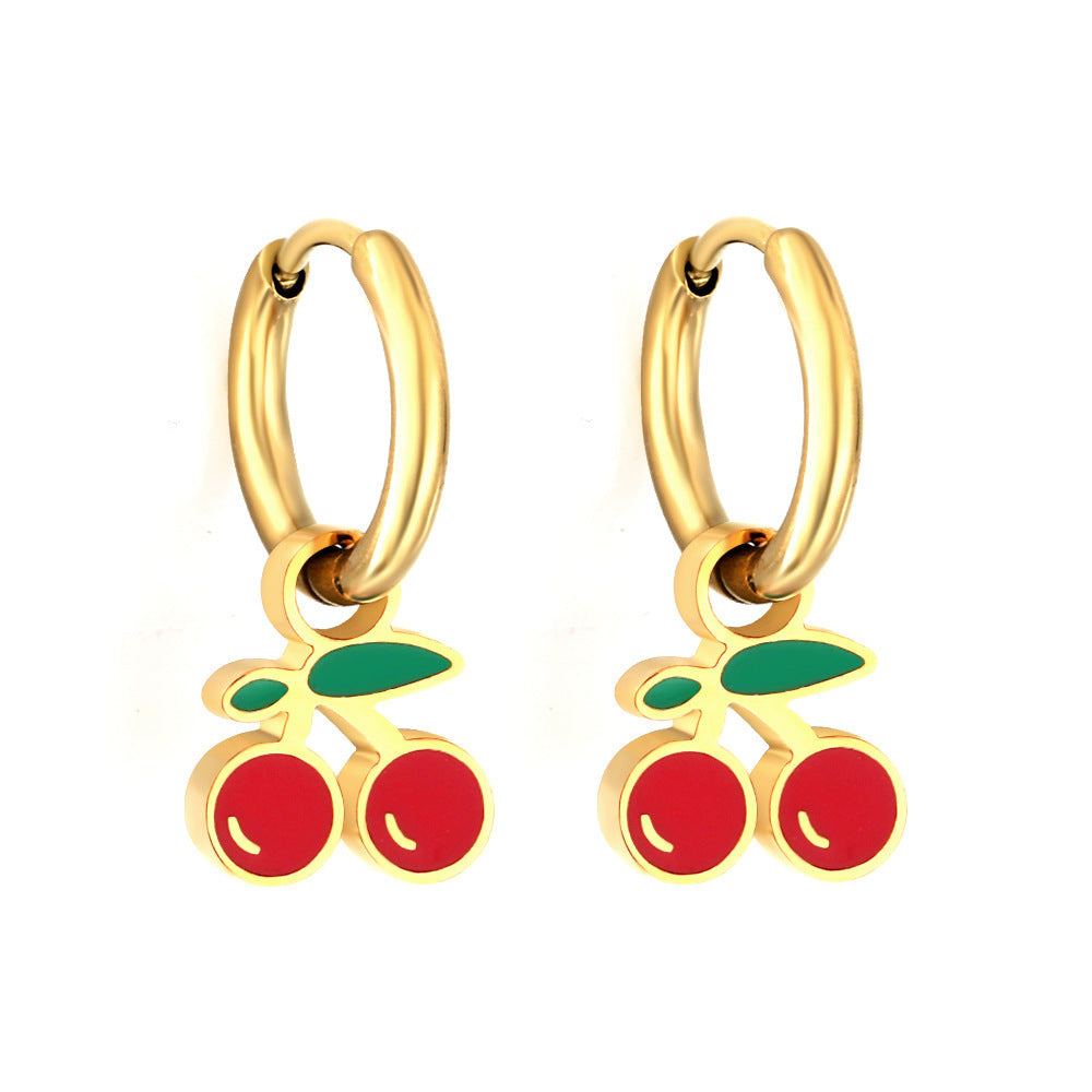 Fruit Stainless Steel European And American Earrings