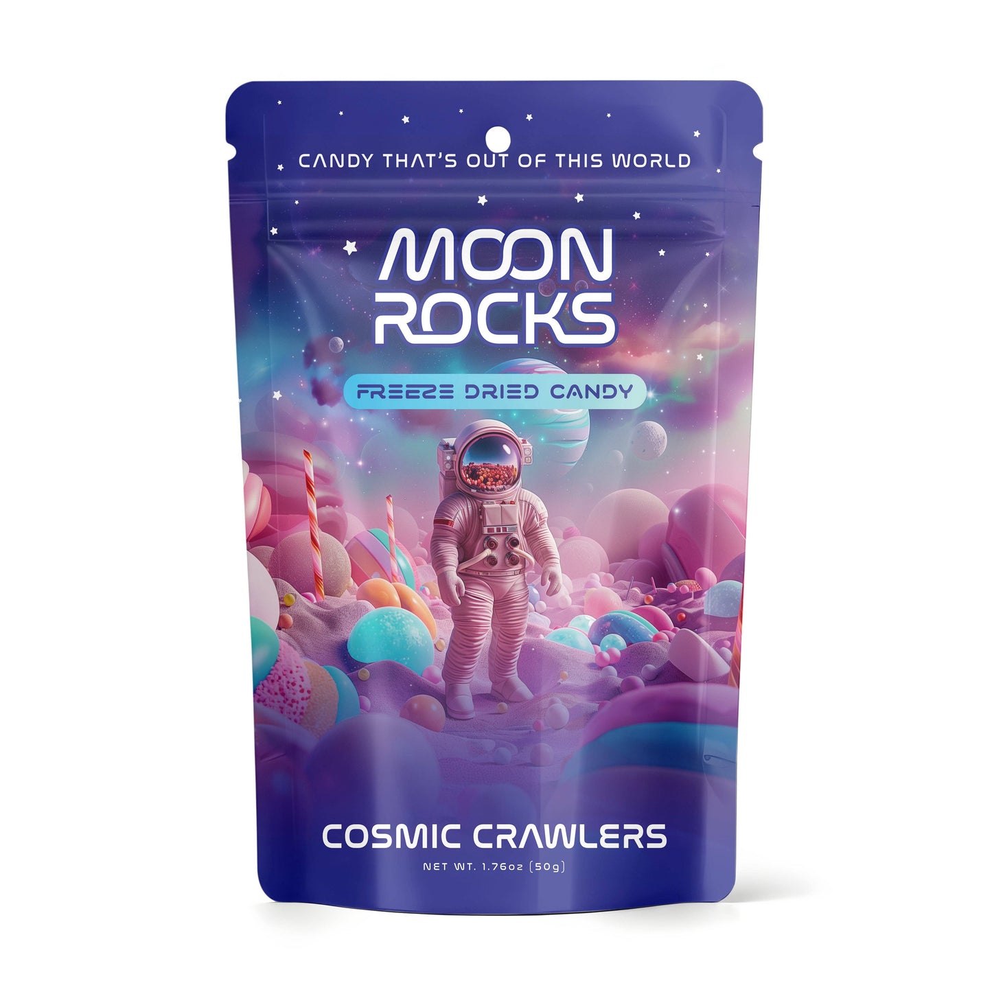 Fizz and Sweets - Moon Rocks Freeze Dried Candy- Cosmic Crawlers (Sour Worms)