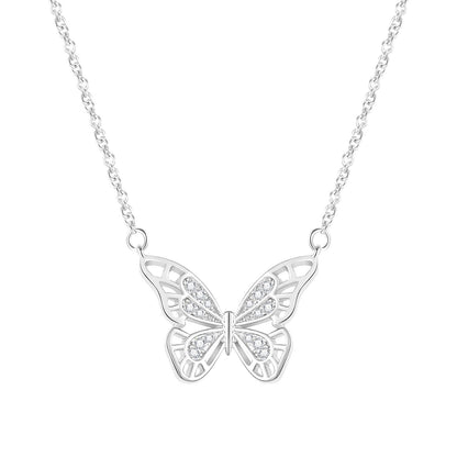 Women's Hollow-out Micro Inlaid Zircon Butterfly Element Necklace