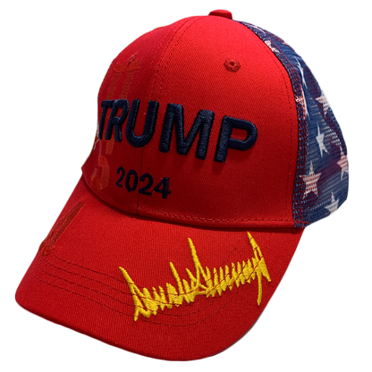 I Love My Freedom - Red TRUMP 2024 Signature Hat - 7049