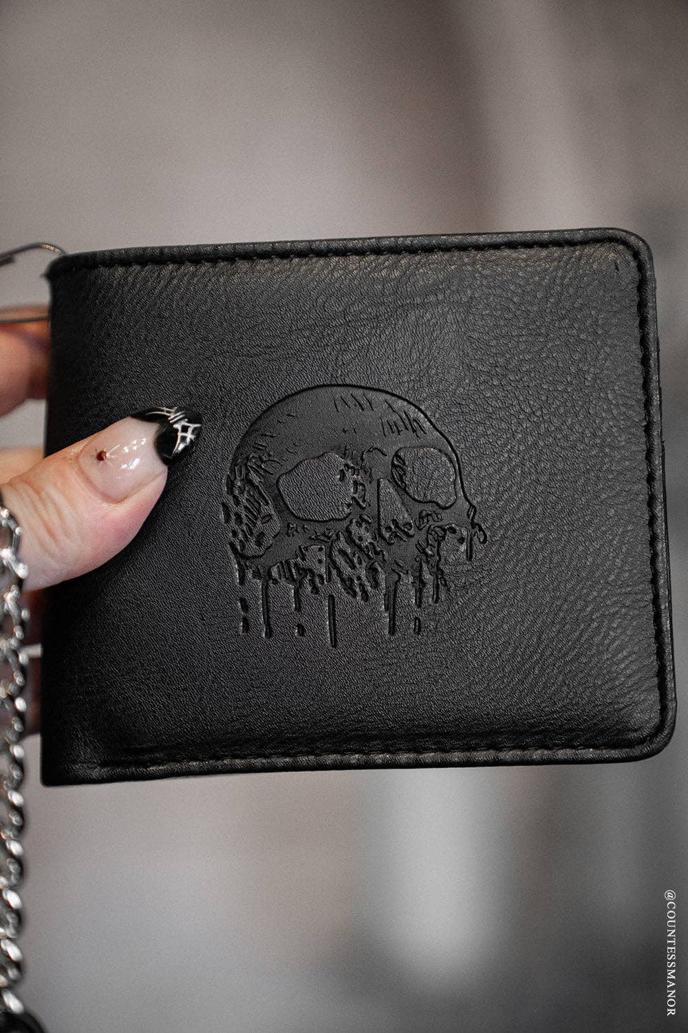 vampirefreaks - Skull Drip Emboss Bifold Wallet w/ Chain