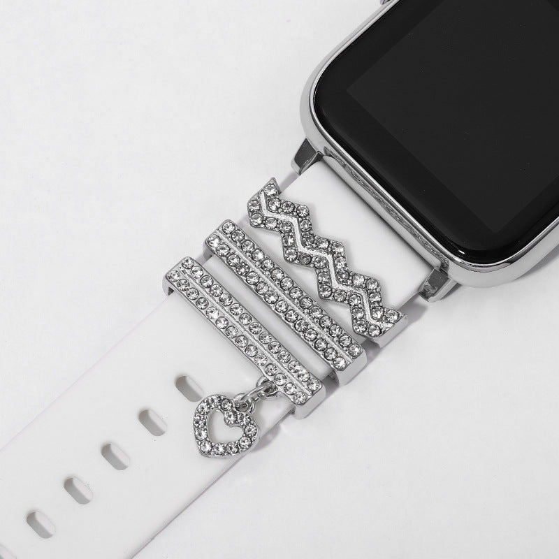 Creative Water Ripple Classic Diamond Watch Band Three-piece Set