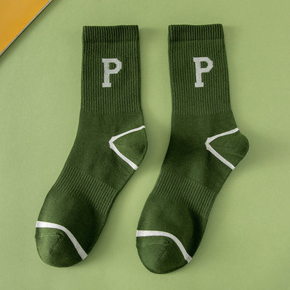 Women's Fashion All-match Outer Wear Letter Tube Socks