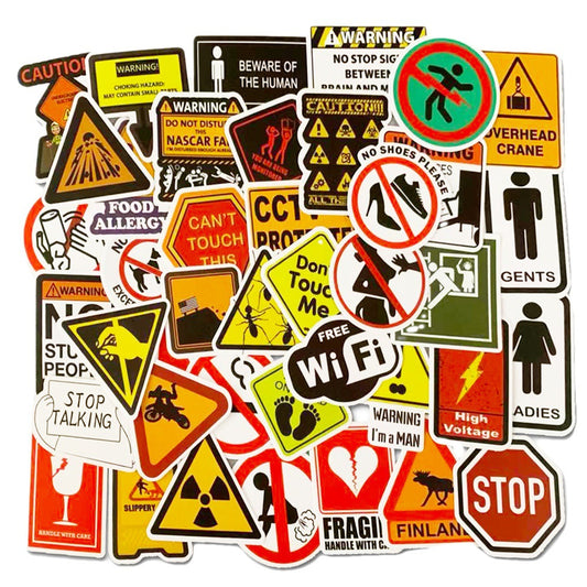 Warning Warning Sign Stickers Cross Border Amazon