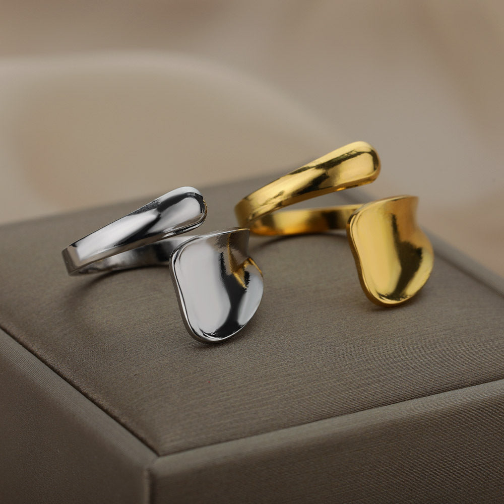 Special-interest Design Minimalist All-match Irregular Glossy Texture Ring