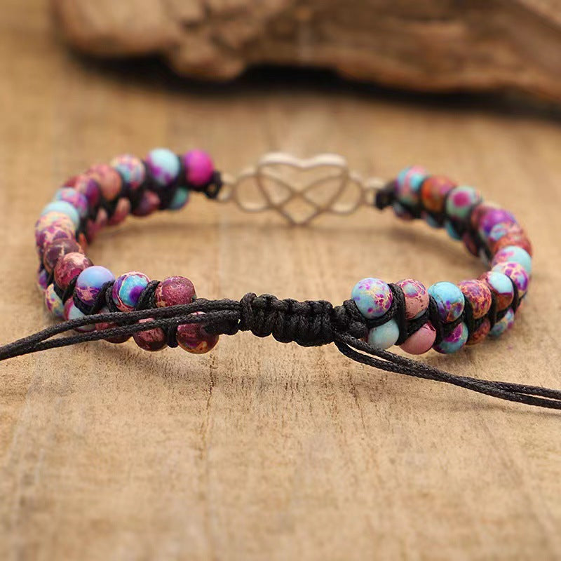 Bohemian Style Hand-woven Double-layer Natural Stone Bracelet