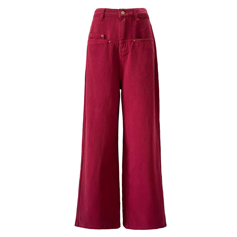 Vintage Jeans Women's Summer High Waist Loose Personality Wide Leg Trousers