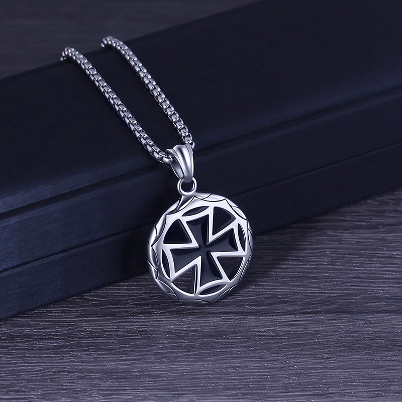 Ring Cross Titanium Steel Men's Necklace