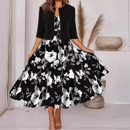 Women's High-grade Printed Fashion Dress Two-piece Set