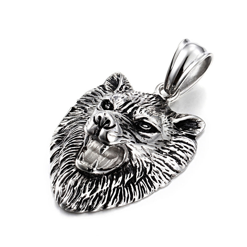 Titanium Steel Stainless Steel Lion's Head Casting Pendant