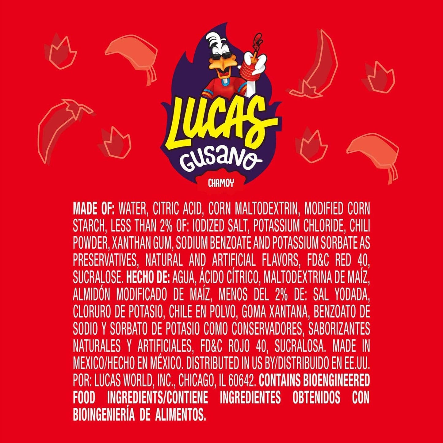 Food Crush Corp - Lucas Gusano Chamoy Mexican Liquid Mexican Candy (Box of 10)