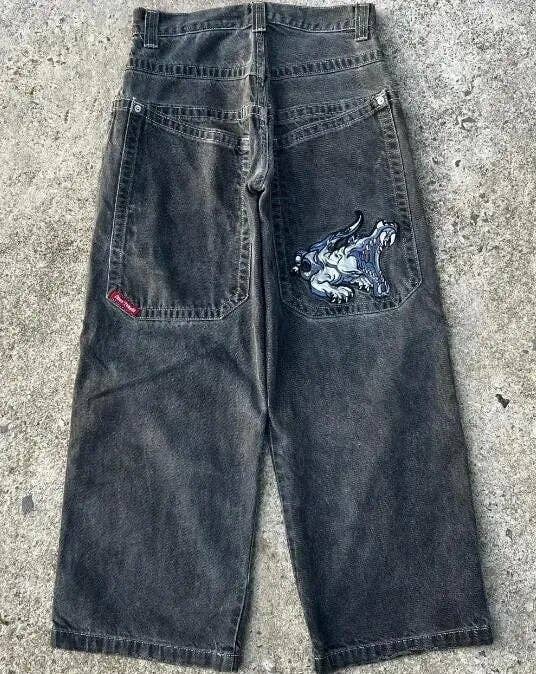 SALINA TRADING INC - Men's Y2K Baggy Jeans Vintage Hip Hop Streetwear: Ocean Blue / XL