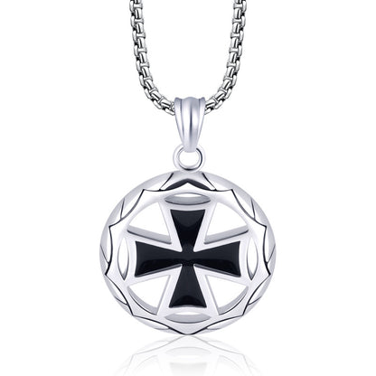 Ring Cross Titanium Steel Men's Necklace