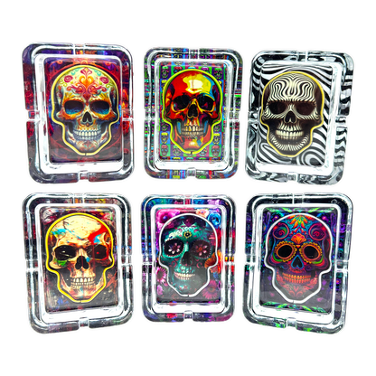 Novelty Brands - Light-Up Skull Glass Ashtray - 6 Per Retail Ready Display